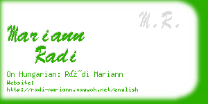 mariann radi business card